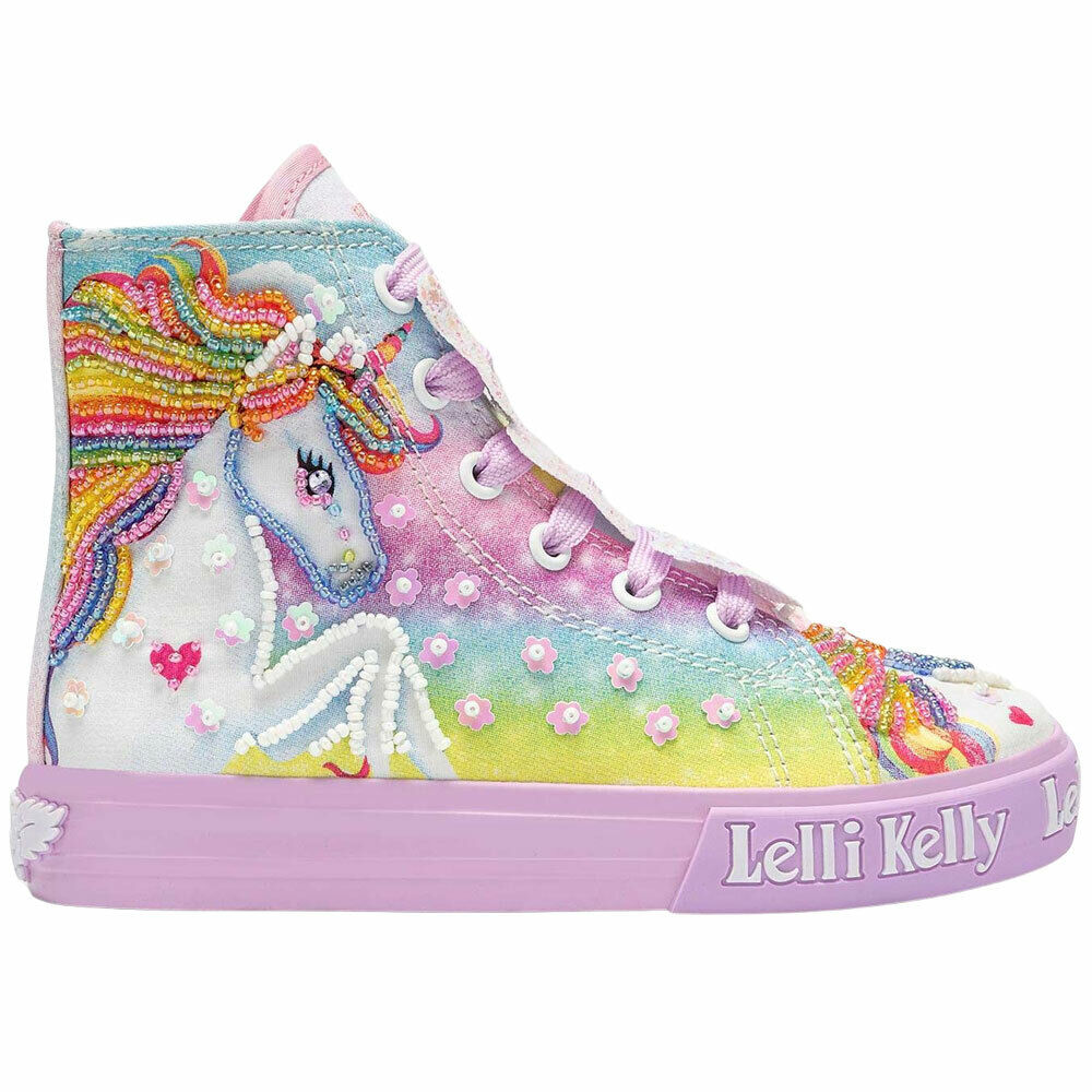Lelli Kelly LK9099 (BM02) Fantasia Lilla Unicorn Mid Side Zip Baseball Boots