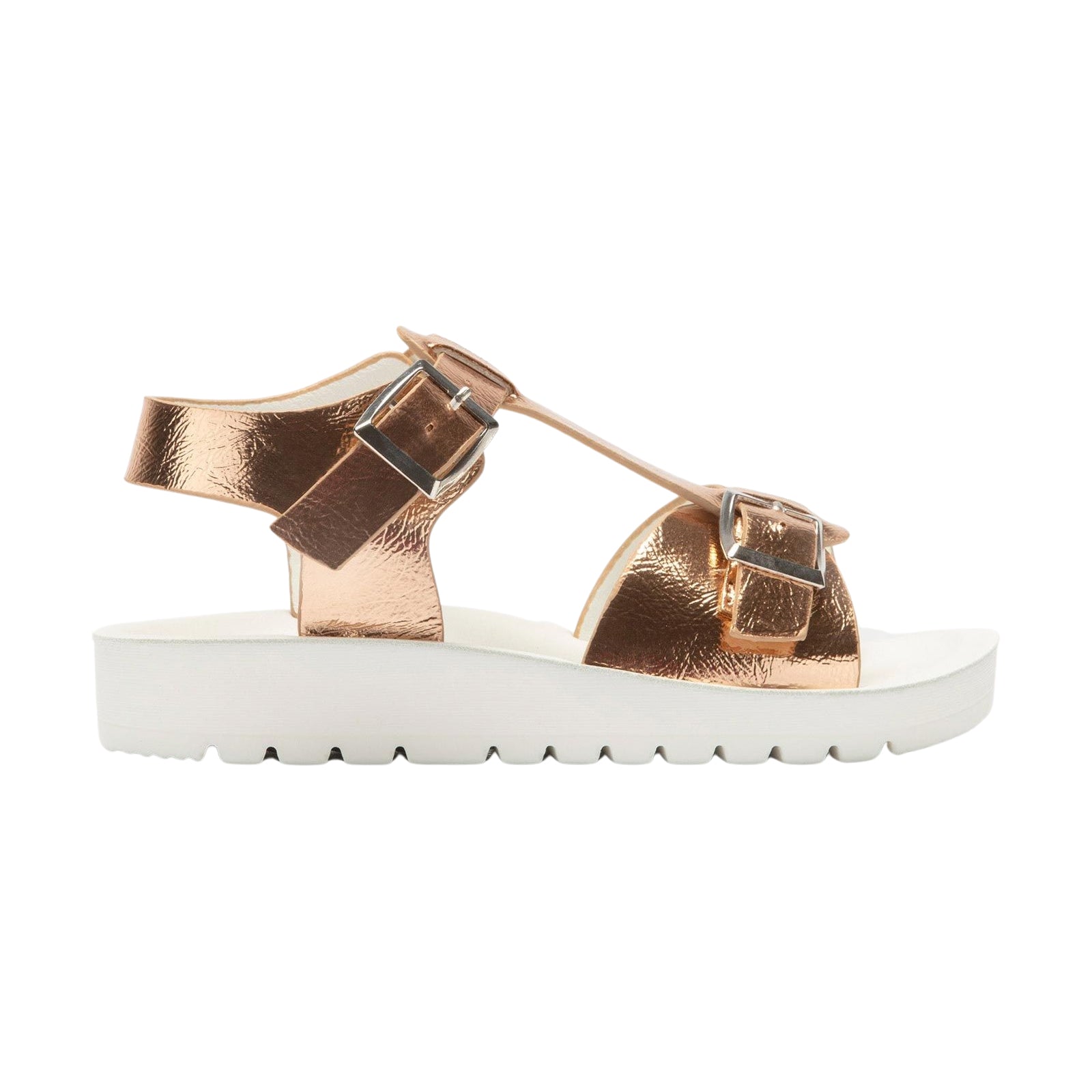 Rose gold metallic fashion sandals