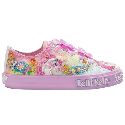 Lelli Kelly LK1003 (BM02) Unicorn Low Fantasia Lilla Lace Up Shoes