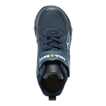 Bull Boys Mid Blue Pterodattilo Light Up Hi-Top Dinosaur Trainers DNAL3393 (AE01)