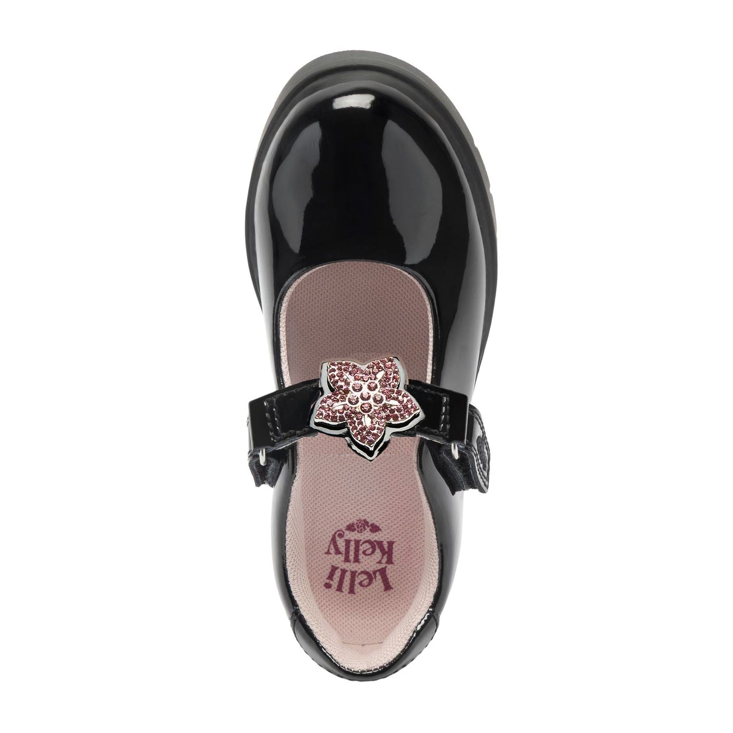 Lelli Kelly Daisy Black Interchangeable Patent School Shoes LK8921 NE03
