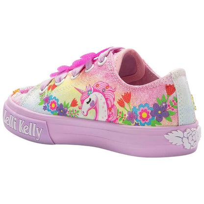 Lelli Kelly LK1003 (BM02) Unicorn Low Fantasia Lilla Lace Up Shoes