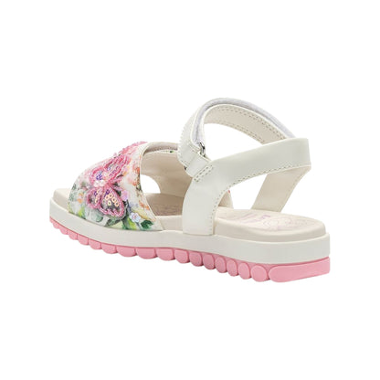 Lelli Kelly Serena Canvas Pink White Sandals LK5501