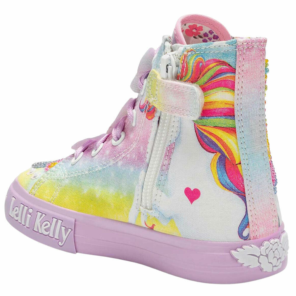 Lelli Kelly LK9099 (BM02) Fantasia Lilla Unicorn Mid Side Zip Baseball Boots