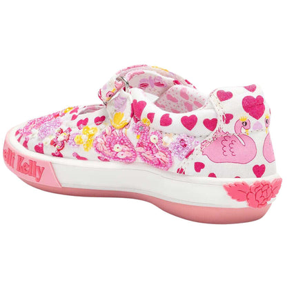 Lelli Kelly LK1052 (BA02) Bianco Fantasy Swan Dolly Shoes