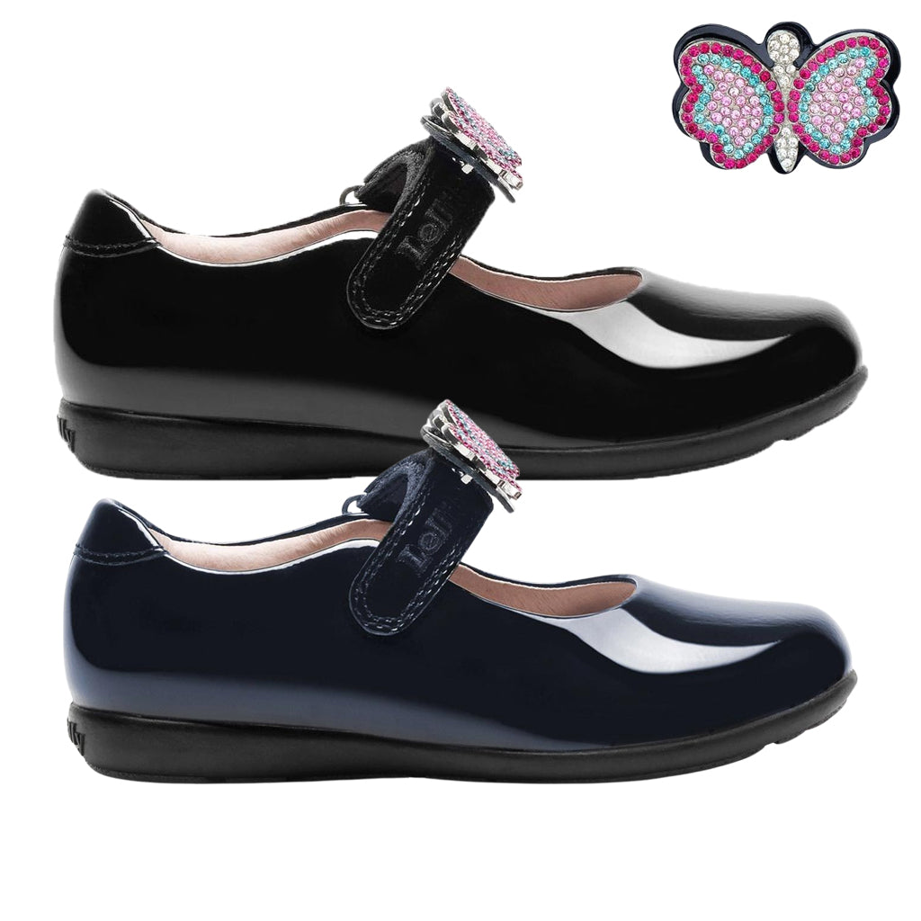 Lelli Kelly LK8641 Luna Butterfly Patent Wide Fit G School Shoes