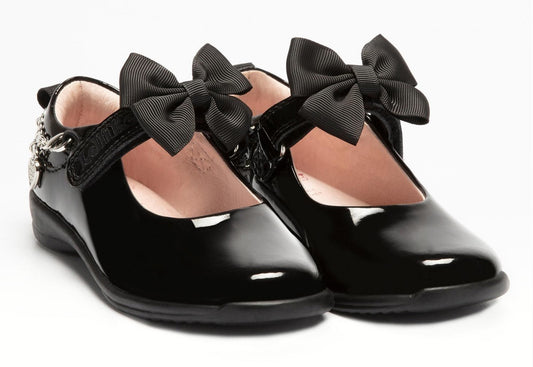 Lelli Kelly Jewel Charm Black Patent Standard F Fit School Shoes LK8219 (DB01)