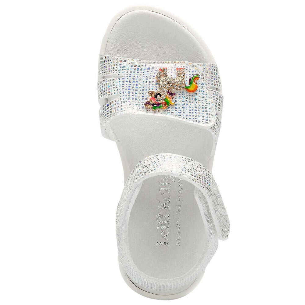 Lelli Kelly LK1506 (AA57) Unicorno 2 Bianco /Argento Glitter Adjustable Sandals