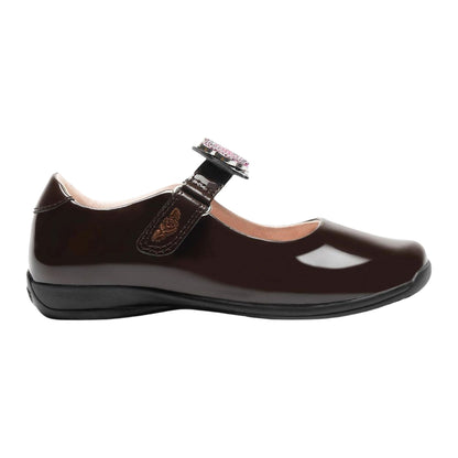 Lelli Kelly Luna Butterfly Brown Patent Interchangeable School Shoes LK8411 (MA03)