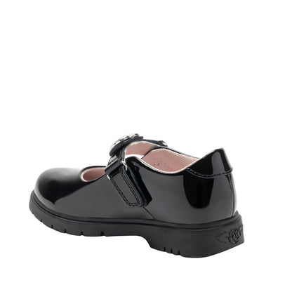 Lelli Kelly Daisy Black Interchangeable Patent School Shoes LK8921 NE03