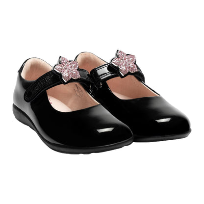 Lelli Kelly Daisy 2 Wide Fit G Patent Black School Shoes LK8481 NE03