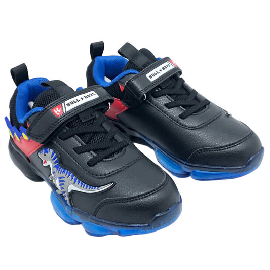 Bull Boys Black Light Up Allosauro Trainers Shoes BBAL2206