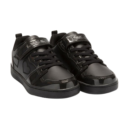 Lelli Kelly Paris Low Black Heart Hook & Loop Trainers LK2120 (AB01)