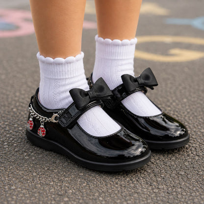 Lelli Kelly Ladybird F Fit Patent School Shoes LKSA8493