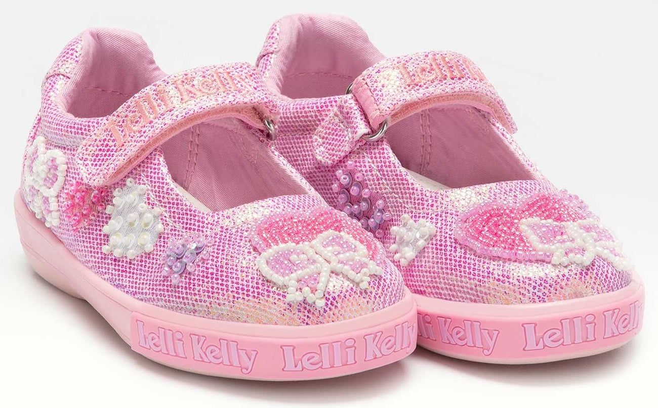 Lelli Kelly Cressida Hot Pink Glitter LKED2033 (GC63) Canvas Shoes UK1 EU 33
