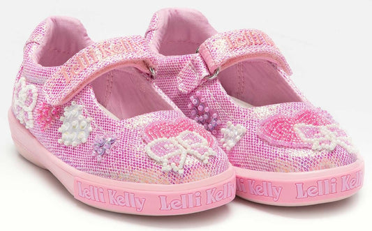 Lelli Kelly Cressida Hot Pink Glitter LKED2033 (GC63) Canvas Shoes UK1 EU 33