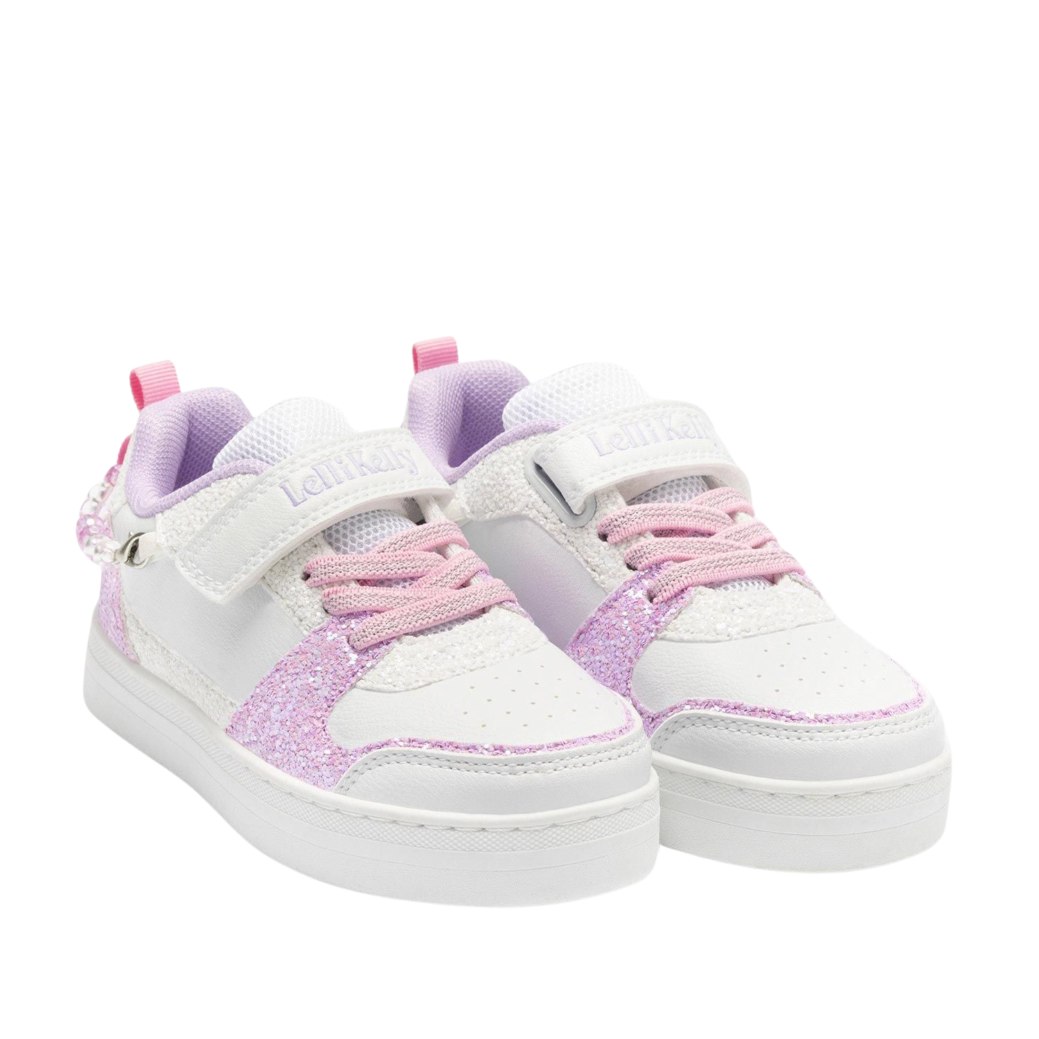 Scarpe Lelli Kelly Sneaker Con Glitter - Bianco/Lilla Per Bambina - Foto 3