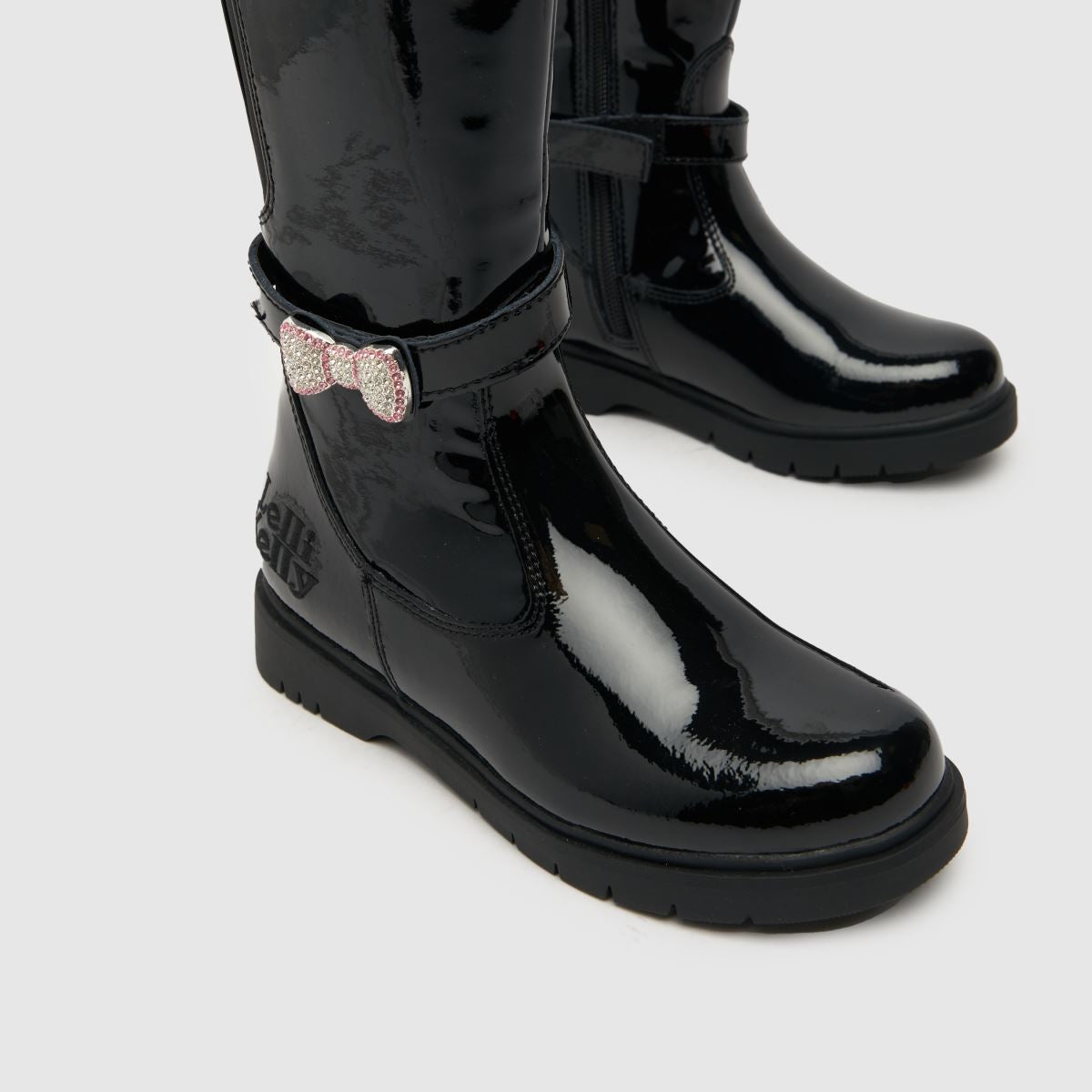 Lelli Kelly Cloe Black Patent Tall Boots - UK 11.5 EU 30