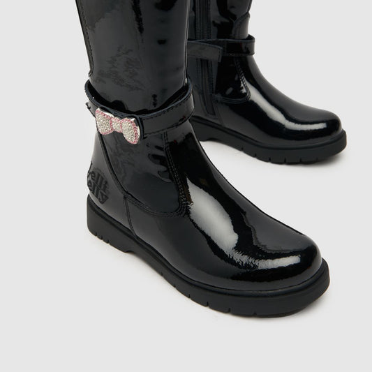 Lelli Kelly Cloe Black Patent Tall Boots - UK 11.5 EU 30
