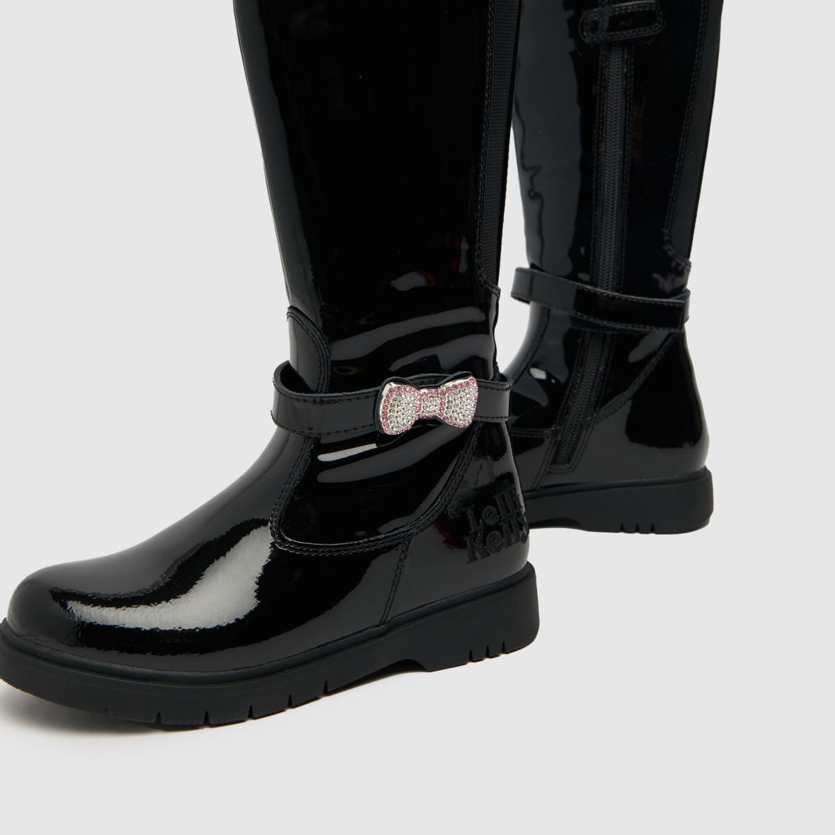 Lelli Kelly Cloe Black Patent Tall Boots - UK 11.5 EU 30