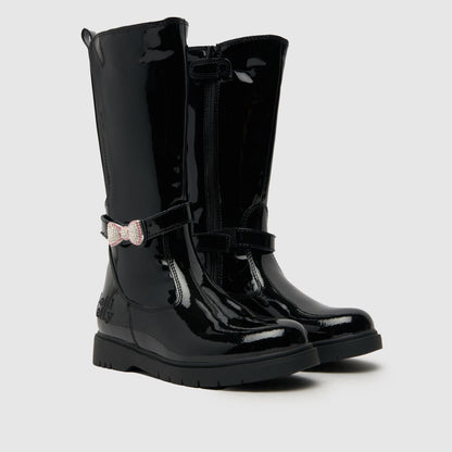 Lelli Kelly Cloe Black Patent Tall Boots - UK 11.5 EU 30