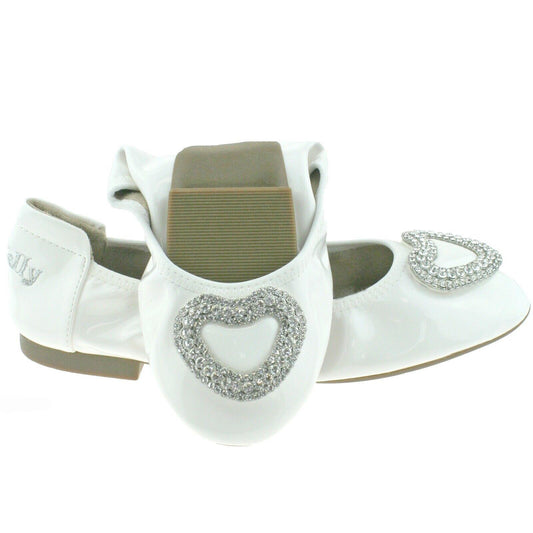 Lelli Kelly LK4108 (AA01) Bianco Patent Heart Magiche Shoes