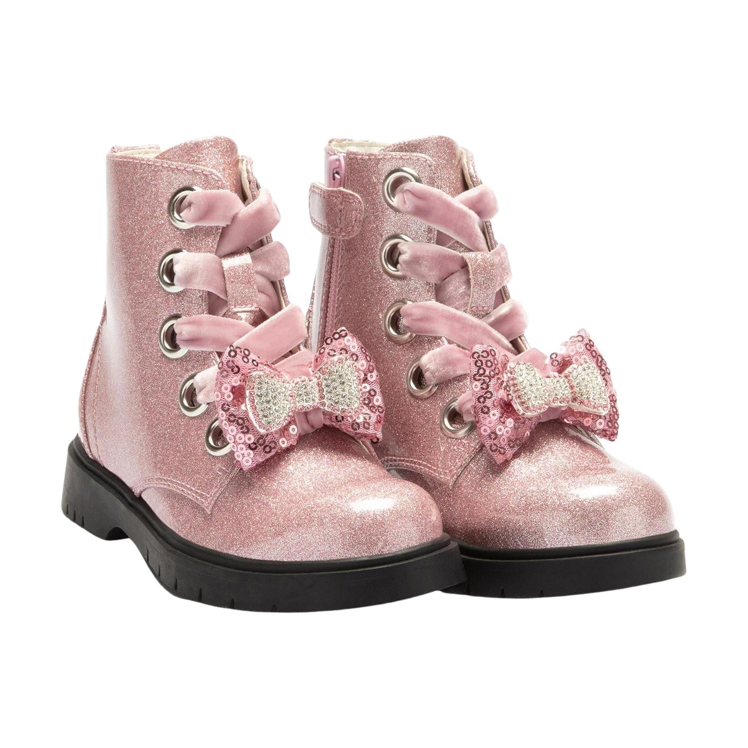 Lelli Kelly LK3736 SC01 Fior Di Fiocco Glitter Rosa Pink Diamante Bow Boots