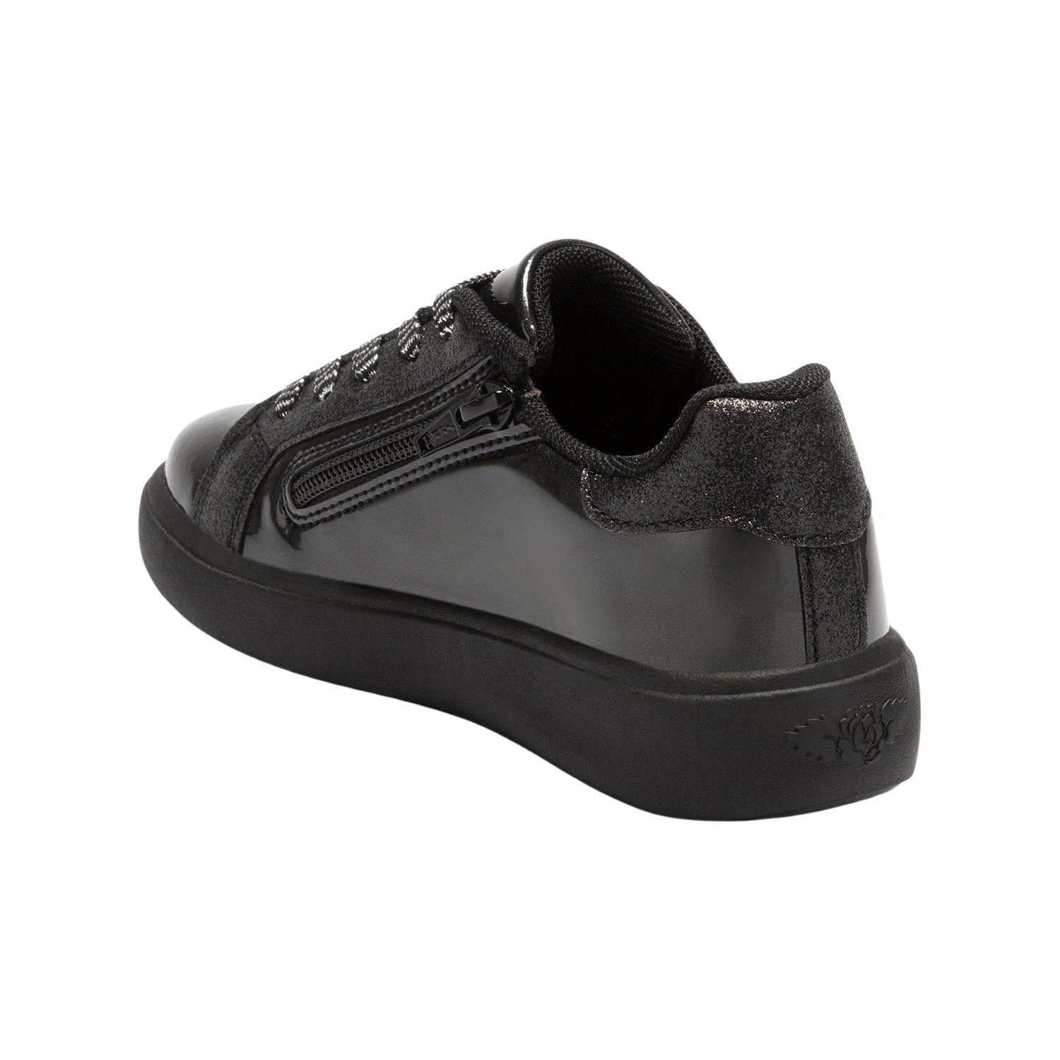 Lelli Kelly LK3801 AB01 Perla School Black Shiny Side Zip Trainers Lelli Kelly Shop