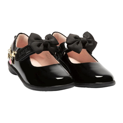 Lelli Kelly LK8220 (DB01) Aurora Heart Chain Black Patent School Shoes