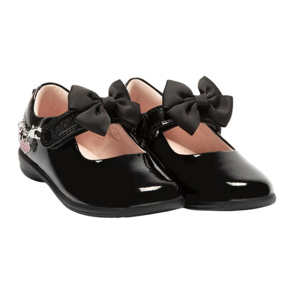 Lelli Kelly LK8224 (DB01) Angel Black Patent Bracelet School Shoes F Fitting