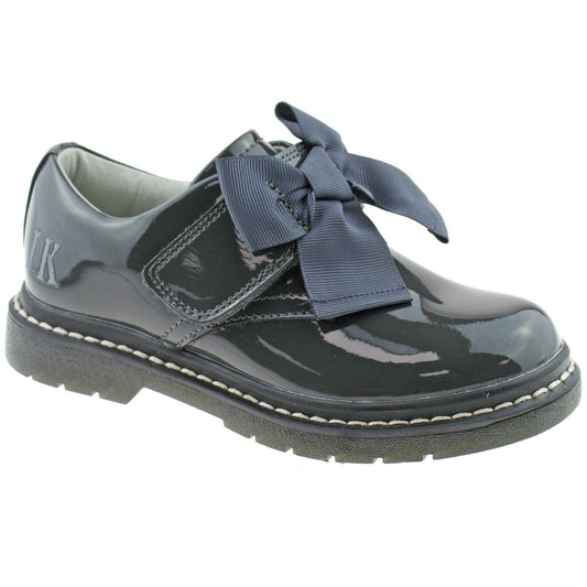 Lelli Kelly LK8284 (DR01) Irene SNR Grey Patent School Shoes F Width