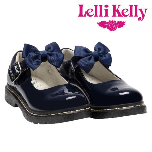 Lelli Kelly LK8360 (DE01) Audrey SNR Navy Patent School Shoes F Fitting