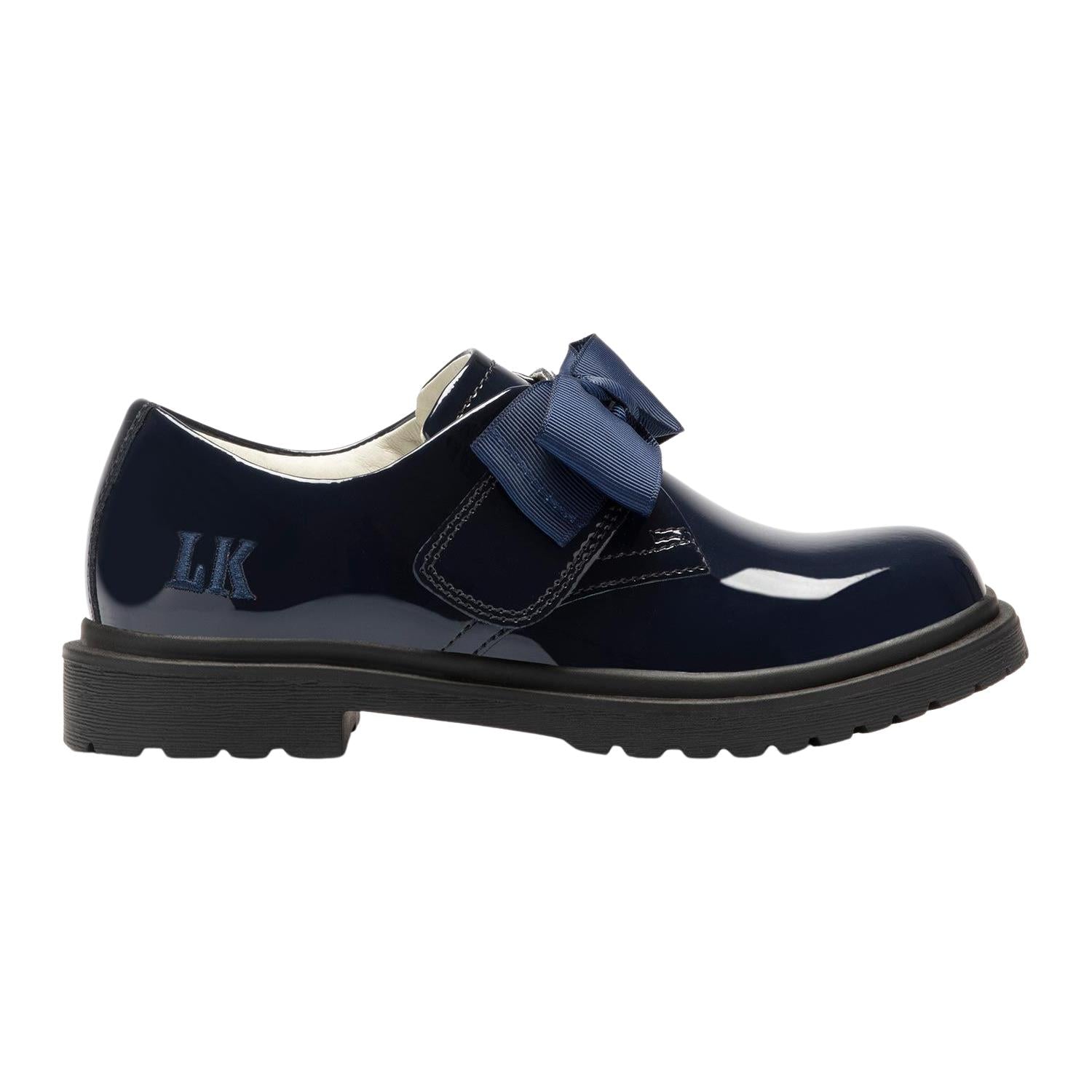 Girls navy online school shoes