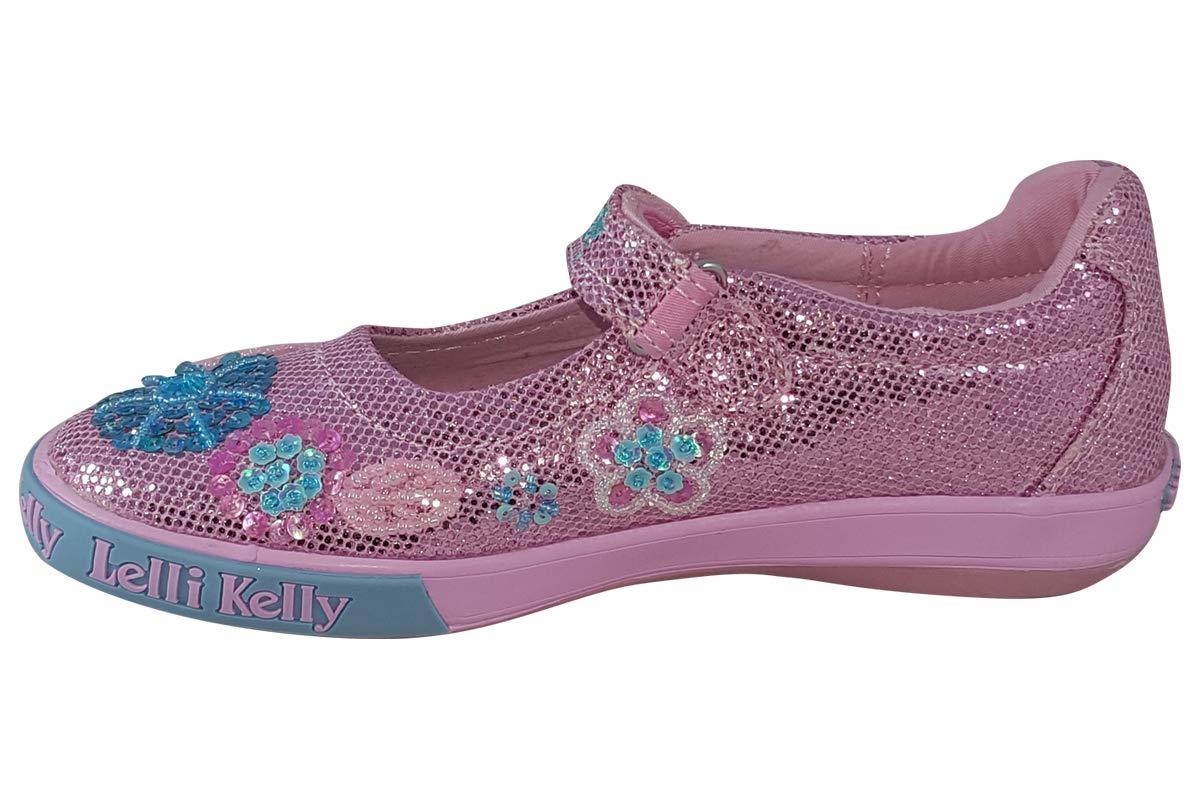 Lelli Kelly LK9080 (GC01) Pink Glitter Daisy Sparkle Adjustable Dolly Shoes
