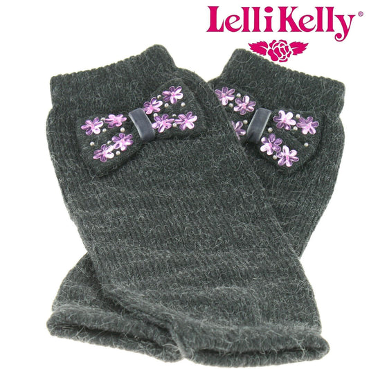 Lelli Kelly LK2210 Leg Warmers Mid Grey Bow