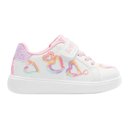 Lelli Kelly MLAA4017 (BI01) Mia White Sequined Heart Faux Leather Trainers