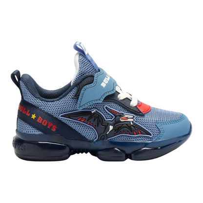 Bull Boys DNAL4506 (BL06) Pterodattilo Blue Jeans Light Up Dinaosaur Mesh Trainers