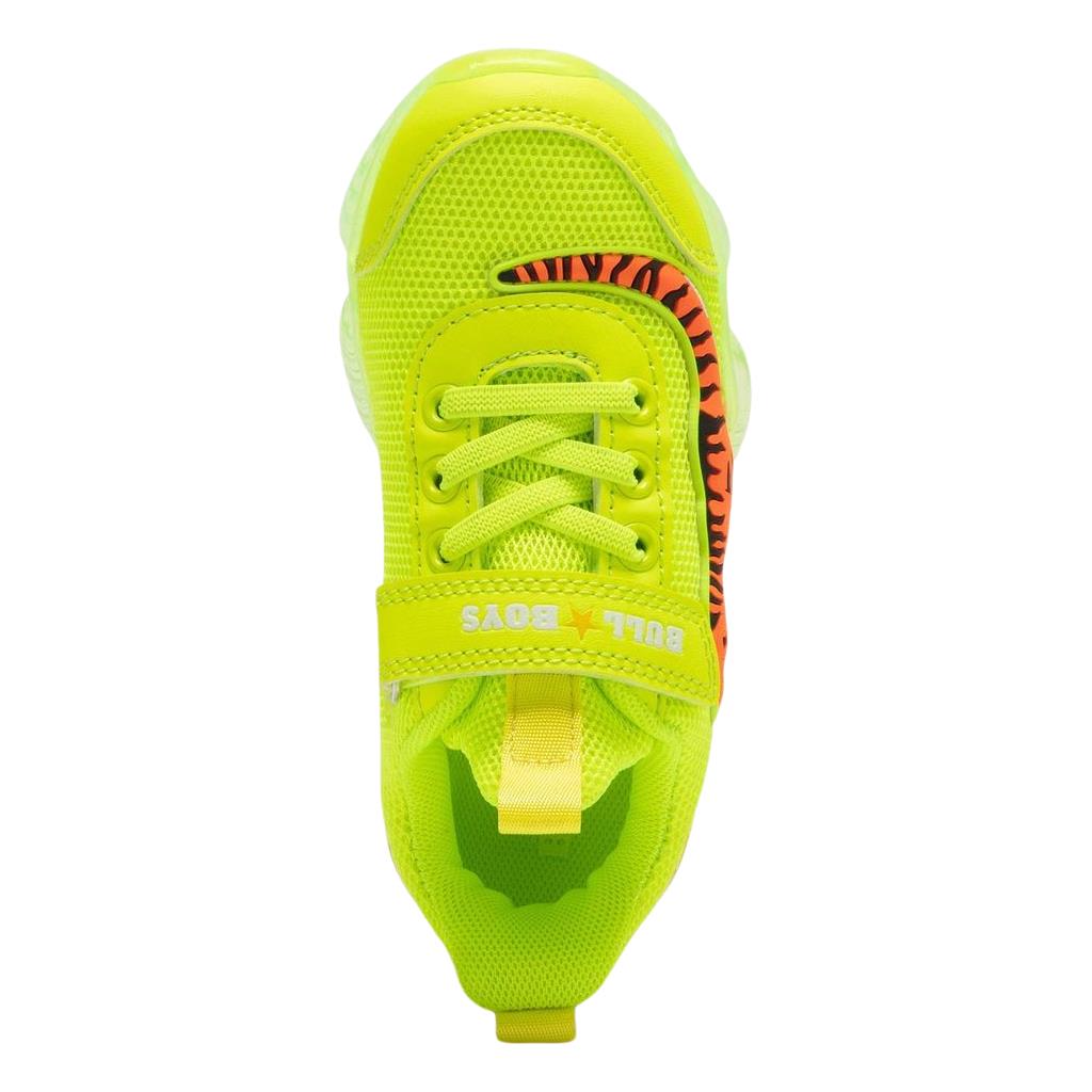 Bull Boys T Rex Dinosaur Lime Green Light Up Flashing Trainers Shoes