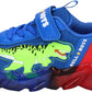 Bull Boys T-Rex Dinosaur Royal Blue Light Up Flashing Trainers Shoes