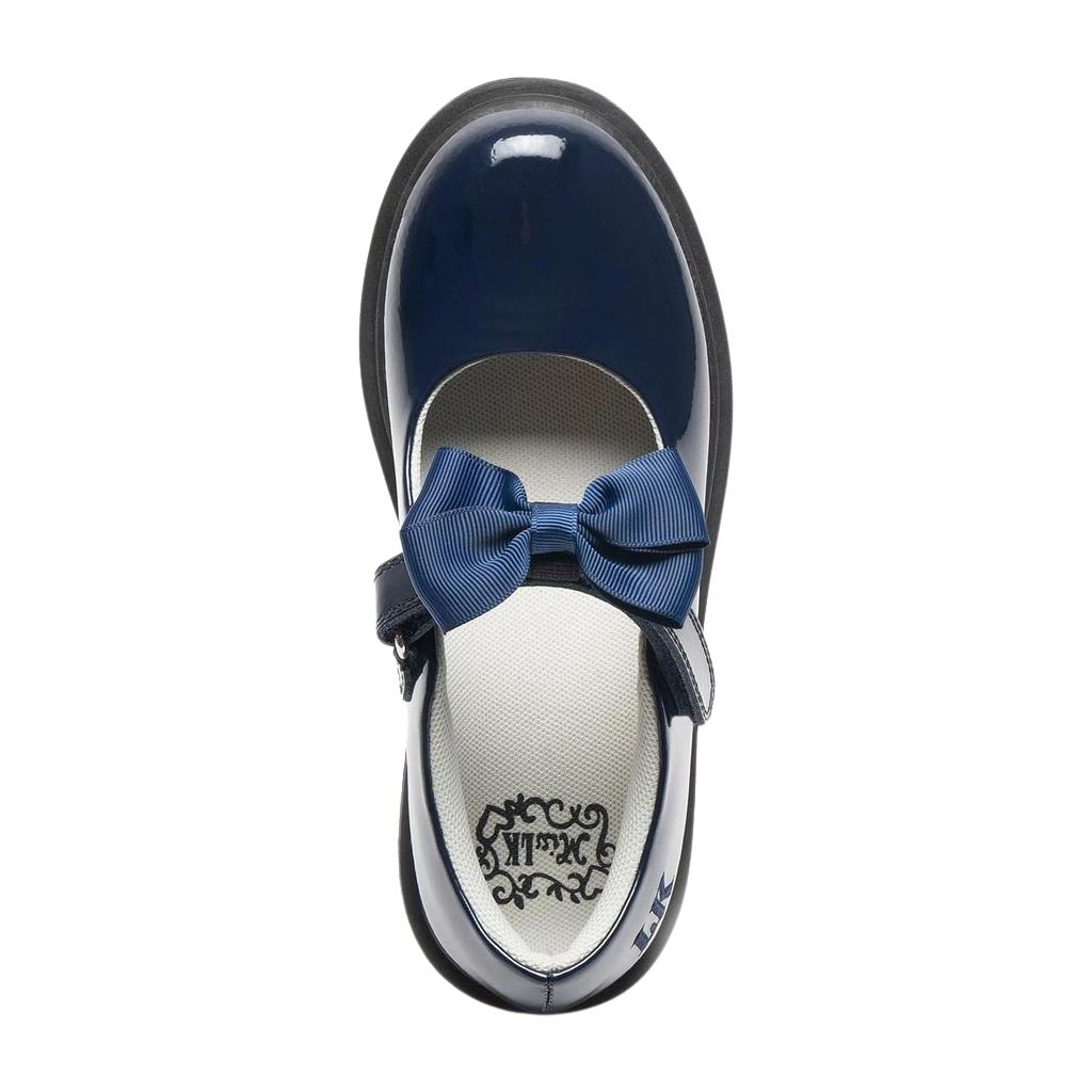 Lelli Kelly LK8461 (BL03) Miss LK Mia Blue Bow Patent School Shoes