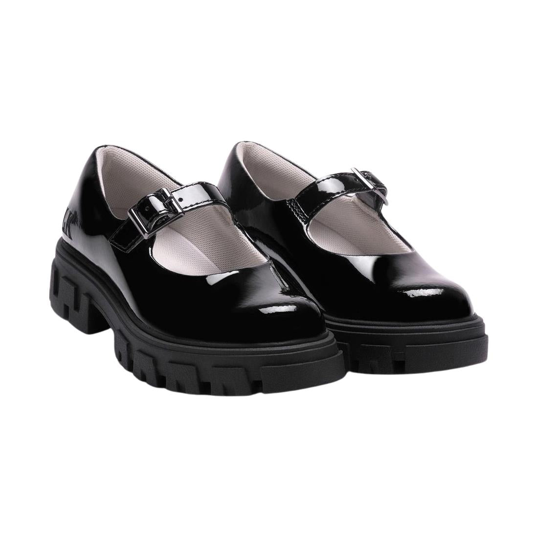 Lelli Kelly LK8430 (NE03) Madeline Black Patent Chunky School Shoes