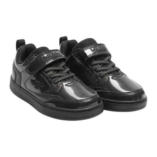 Lelli Kelly Pippa LK8402 (NE03) Black Patent Hook & Loop Fastening Trainers