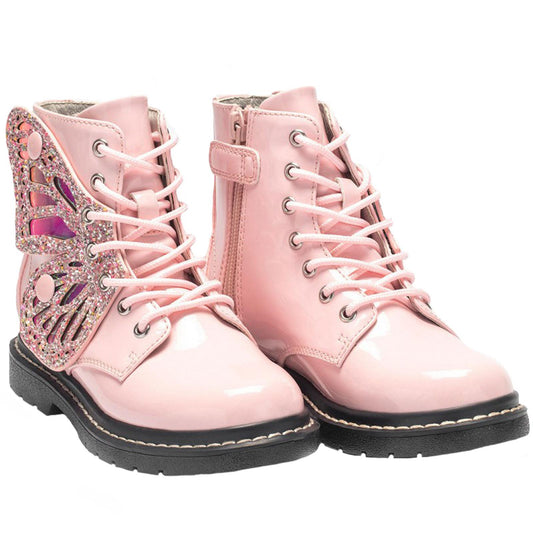 Lelli Kelly LK6540 (FC01) Ali Di FATA Vernice Rosa Wings Ankle Boots