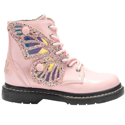 Lelli Kelly LK6540 (FC01) Ali Di FATA Vernice Rosa Wings Ankle Boots