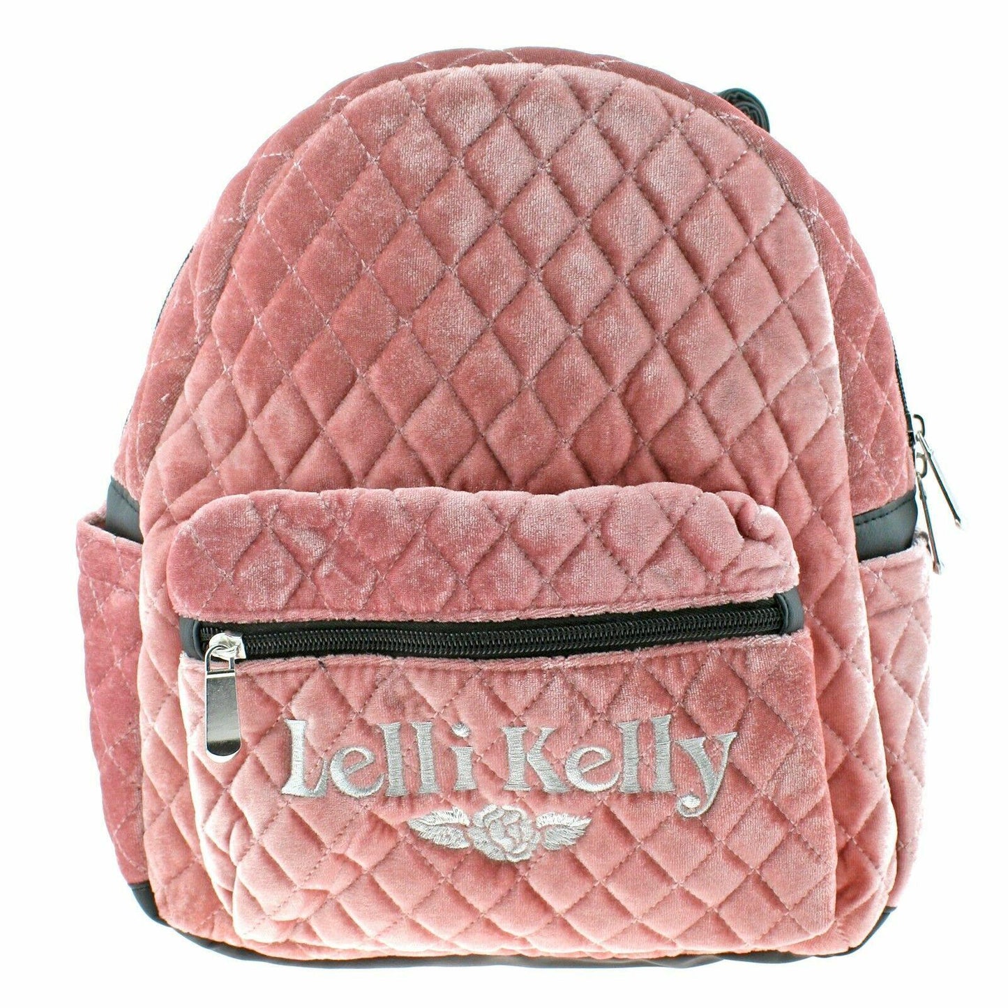 Lelli Kelly LK8399 (AB01) Crushed Quilted Pink Velour School Rucksack Backpack