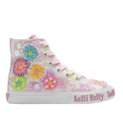 Lelli Kelly LK4910 Eloise Mid White Canvas Baseball Boots