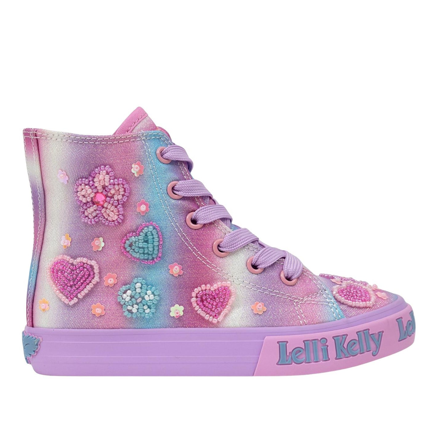 Lelli Kelly LK4900 (LI04) Mid Multi Rainbow Glitter Baseball Boots