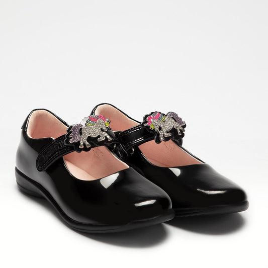 Lelli Kelly Black Patent Blossom School Shoes Lk8213 (DB01)