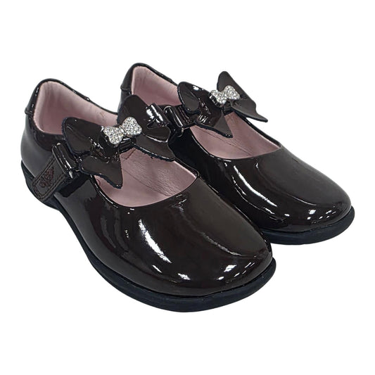 Lelli Kelly LK8300 (DJ01) Charlotte Brown Patent Interchangeable F Fit School Shoes