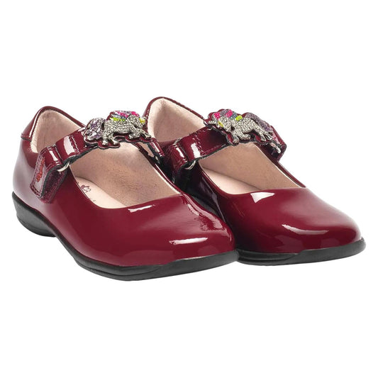 Lelli Kelly LK8312 (DV01) Blossom Bordeaux Patent Interchangeable F Fit School Shoes
